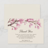Pink Cherry Blossom Elegantes Beerdigungs-Beileid Dankeskarte (Vorne/Hinten)