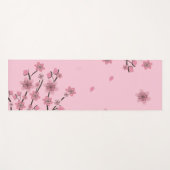 Pink Cherry Blossom Fallende Petals Botanisches Le Yogamatte (Vorderseite (Horizontal))