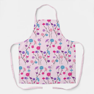 Pink Cherry Blossom Farbenfrohe florale Pickleball Schürze