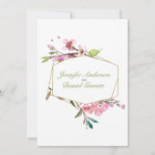 Pink Cherry Blossom Floral Engagement Party Einladung (Rückseite)