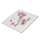 Pink Cherry Blossom Floral Fliese (Seite)