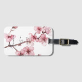 Pink Cherry Blossom Floral Gepäckanhänger (Vorderseite (Horizontal))