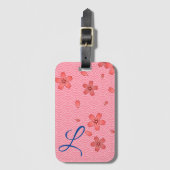 Pink Cherry Blossom Floral Gepäckanhänger (Vorderseite Vertikal)