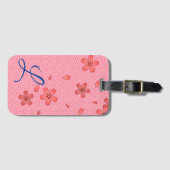 Pink Cherry Blossom Floral Gepäckanhänger (Vorderseite (Horizontal))