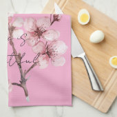 Pink Cherry Blossom Floral Geschirrtuch (Viertel Falte)