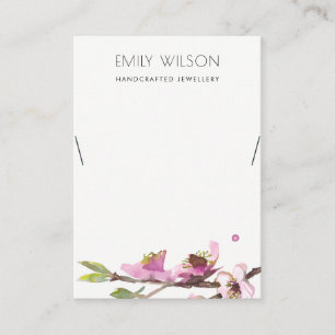 PINK CHERRY BLOSSOM FLORAL NECKLACE DISPLAY LOGO VISITENKARTE