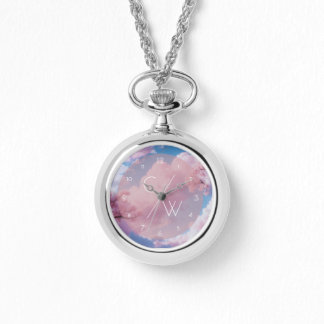 Pink Cherry Blossom Floral Sakura Custom Initialen Armbanduhr