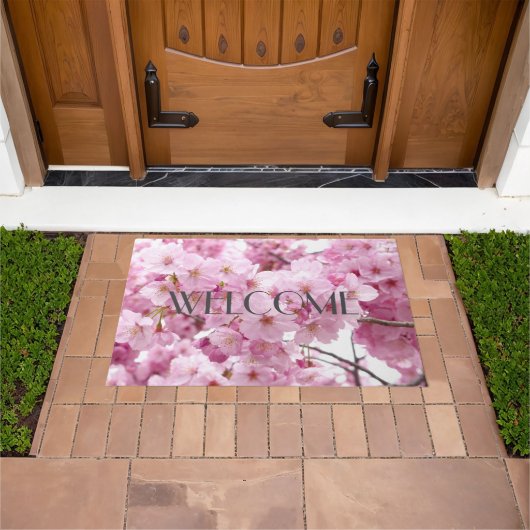 Pink Cherry Blossom Floral Sakura Fußmatte (Außenbereich)
