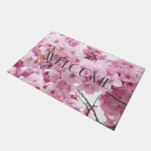 Pink Cherry Blossom Floral Sakura Fußmatte (Schrägansicht)