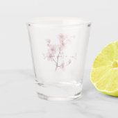 Pink Cherry Blossom Floral Schnapsglas (Rückseite)