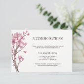 Pink Cherry Blossom Floral Unterkünfte Begleitkarte (Stehend Vorderseite)