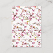 Pink Cherry Blossom Floral Wedding Card Begleitkarte (Rückseite)