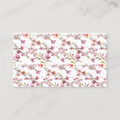 Pink Cherry Blossom Floral Wedding Escort Card Platzkarte (Rückseite)