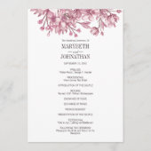 Pink Cherry Blossom Floral Wedding Programm (Vorderseite)