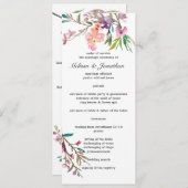 Pink Cherry Blossom Floral Wedding Programm (Vorne/Hinten)