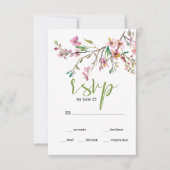 Pink Cherry Blossom Floral Wedding RSVP Card Karte (Vorderseite)