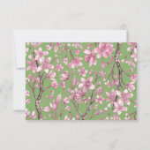 Pink Cherry Blossom Floral Wedding RSVP Karte (Rückseite)