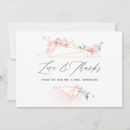 Pink Cherry Blossom Frühjahrsszenario Foto Dankeskarte