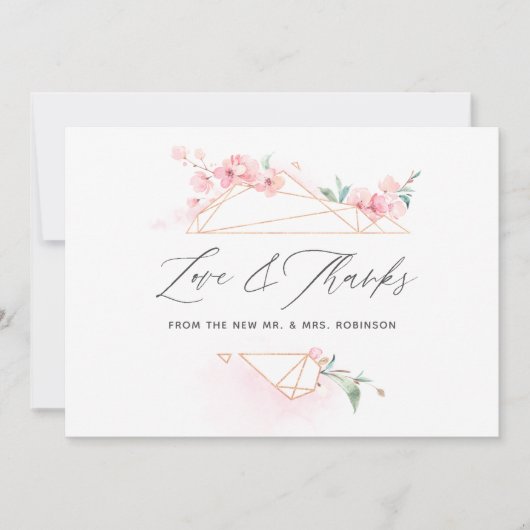 Pink Cherry Blossom Frühjahrsszenario Foto Dankeskarte (Vorderseite)