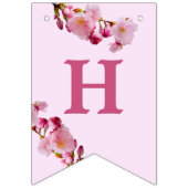 Pink Cherry Blossom Frühlingsblumen Happy Birthday Wimpelkette (Zweite Fahne)