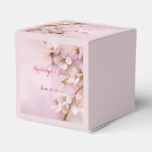Pink Cherry Blossom Gastgeschenk Hochzeit Box Geschenkschachtel (Rückseite)