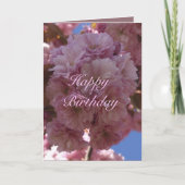 Pink Cherry Blossom Geburtskarte Karte (Vorderseite)