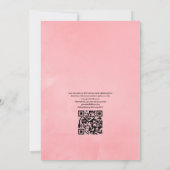 Pink Cherry Blossom Geometric QR Code UAWG Wedding Einladung (Rückseite)