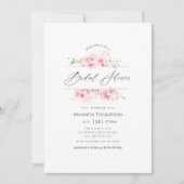 Pink Cherry Blossom Geometric Spring Brautparty Einladung (Vorderseite)