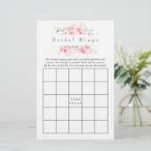 Pink Cherry Blossom Geometric Spring Bridal Bingo (Stehend Vorderseite)