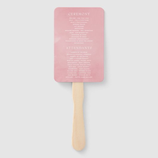 Pink Cherry Blossom Geometric Spring Wedding Fächer (Rückseite)