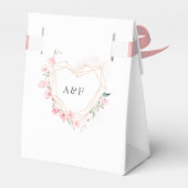 Pink Cherry Blossom Geometric Spring Wedding Geschenkschachtel (Rückseite)