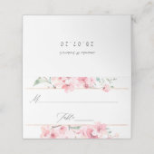 Pink Cherry Blossom Geometric Spring Wedding Platzkarte (Außenseite Aufgefaltet)