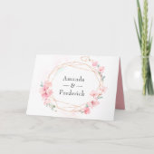 Pink Cherry Blossom Geometric Spring Wedding Programm (Vorderseite)