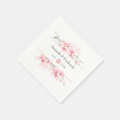Pink Cherry Blossom Geometric Spring Wedding Serviette (Ecke)