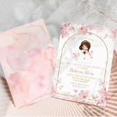 Pink Cherry Blossom Girl First Heilige Kommune Einladung