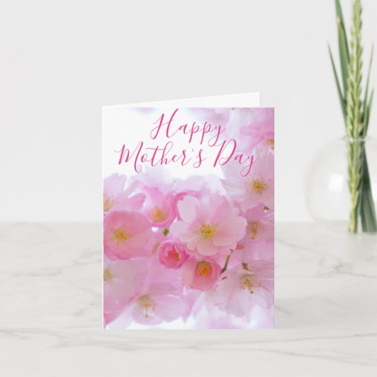 Pink Cherry Blossom - Glücklicher Muttertag Karte (Vorderseite)