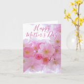 Pink Cherry Blossom - Glücklicher Muttertag Karte (Gelbe Blume)