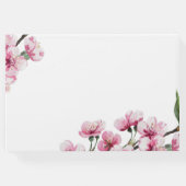 Pink Cherry Blossom Grünes Brautparty Gästebuch (Rückseite)