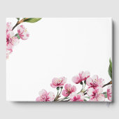 Pink Cherry Blossom Grünes Brautparty Gästebuch (Rückseite)