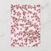 Pink Cherry Blossom Hochzeit wünscht Brunnen Karte (Rückseite)