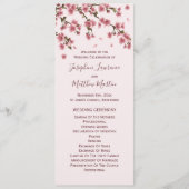 Pink Cherry Blossom Hochzeit Zeremonie Programm (Vorderseite)