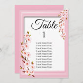 Pink Cherry Blossom Hochzeitskarte Einladung (Vorne/Hinten)