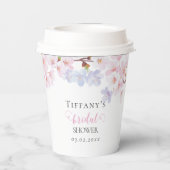 Pink Cherry Blossom in Bloom Garden Bridal Shower Pappbecher (Rückseite)