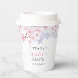 Pink Cherry Blossom in Bloom Garden Bridal Shower Pappbecher