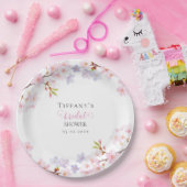 Pink Cherry Blossom in Bloom Garden Bridal Shower Pappteller (Party)