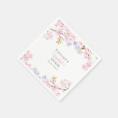 Pink Cherry Blossom in Bloom Garden Bridal Shower Serviette (Ecke)