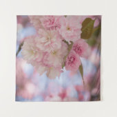 PINK CHERRY BLOSSOM IN NAH-OBEN-FOTOGRAFIE WANDTEPPICH (Vorderseite (Horizontal))