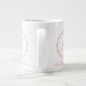 Pink Cherry Blossom Initial Feminine Blumenstrauß Jumbo-Tasse (Rückseite)