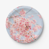 Pink Cherry Blossom Japan Blume Pappteller (Vorderseite)