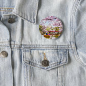Pink Cherry Blossom Japanischer Garten Brauch Button (Beispiel)